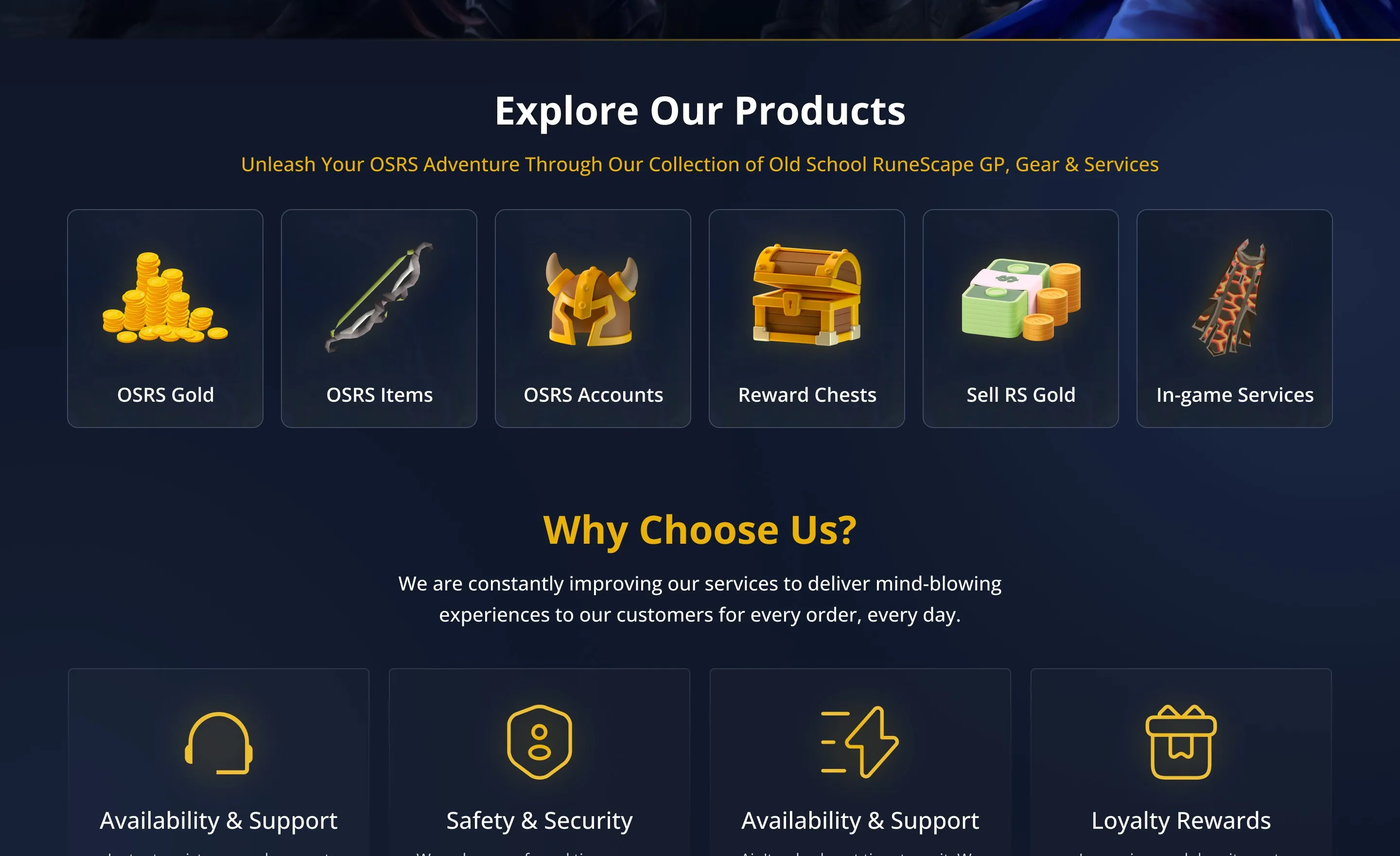 Explore Our Products and Why Choose Us sections